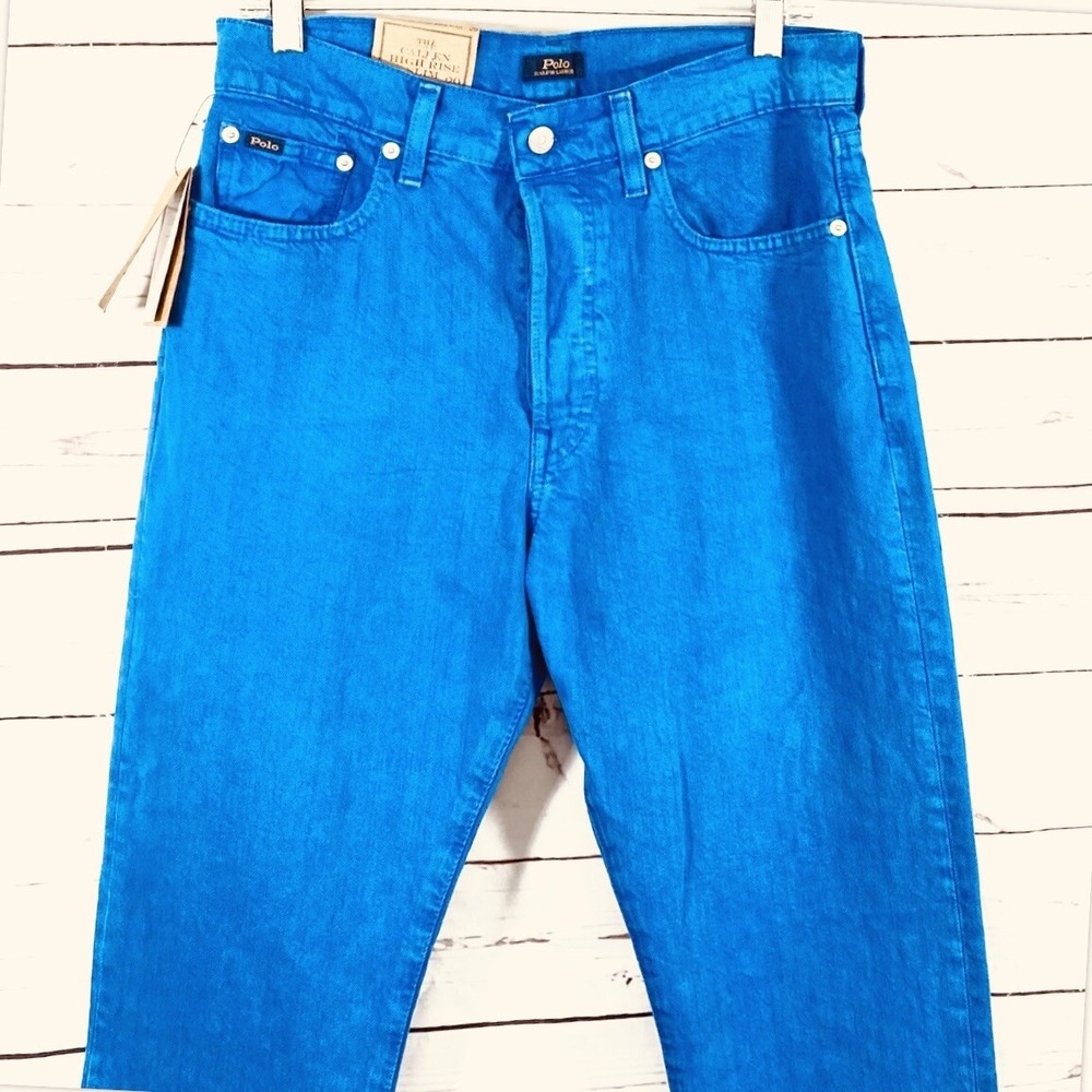 Polo Ralph Lauren Jeans Women's 29 Blue The Callen High Rise Slim Button Fly New - Picture 3 of 9